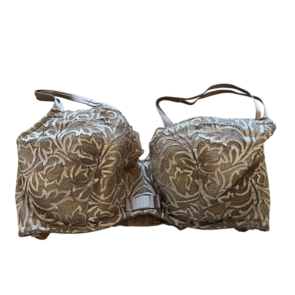 Paramour Sophia Floral Lace Underwire Bra Taupe Mauve 40DDD 135021